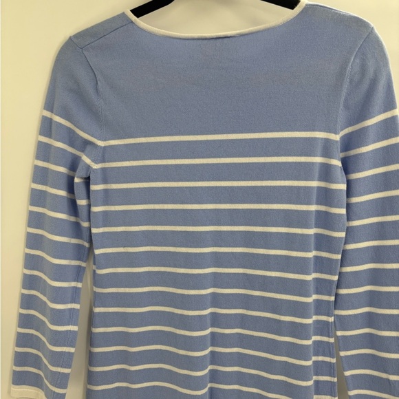 Sail to Sable STS White Blue Striped Stretch preppy Knit Tee Dress size small - Picture 16 of 16